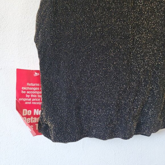 NWT Deadstock RK Evening Gold Black Sparkly Sleeveless Tank Top Petite Medium - Picture 5 of 5